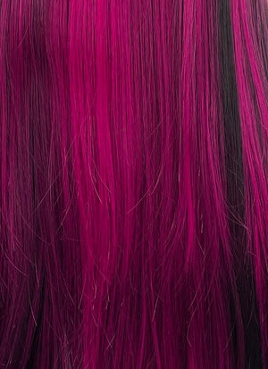 Monster High Draculaura Black Mixed Magenta Straight Synthetic Hair Wig TB1660