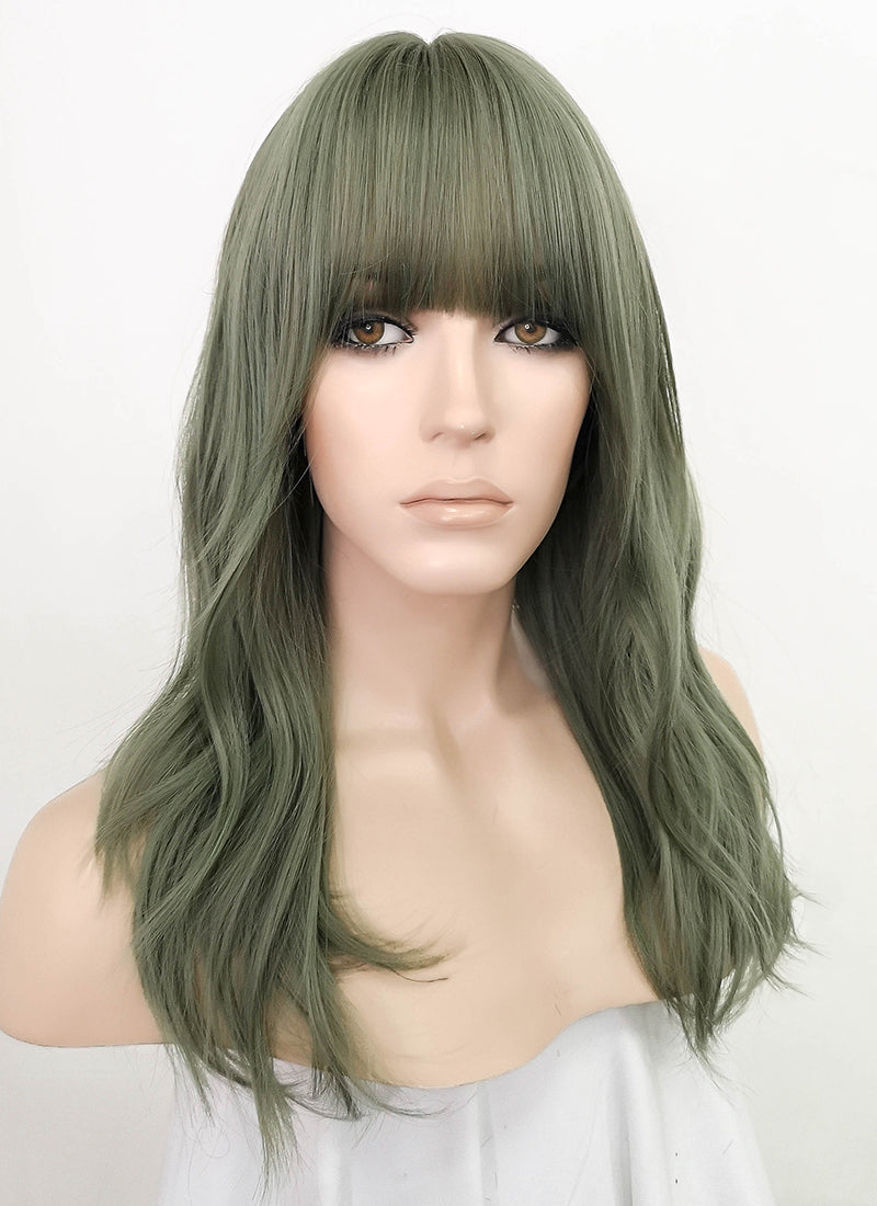 Green Wavy Synthetic Hair Wig TH030