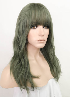 Green Wavy Synthetic Hair Wig TH030