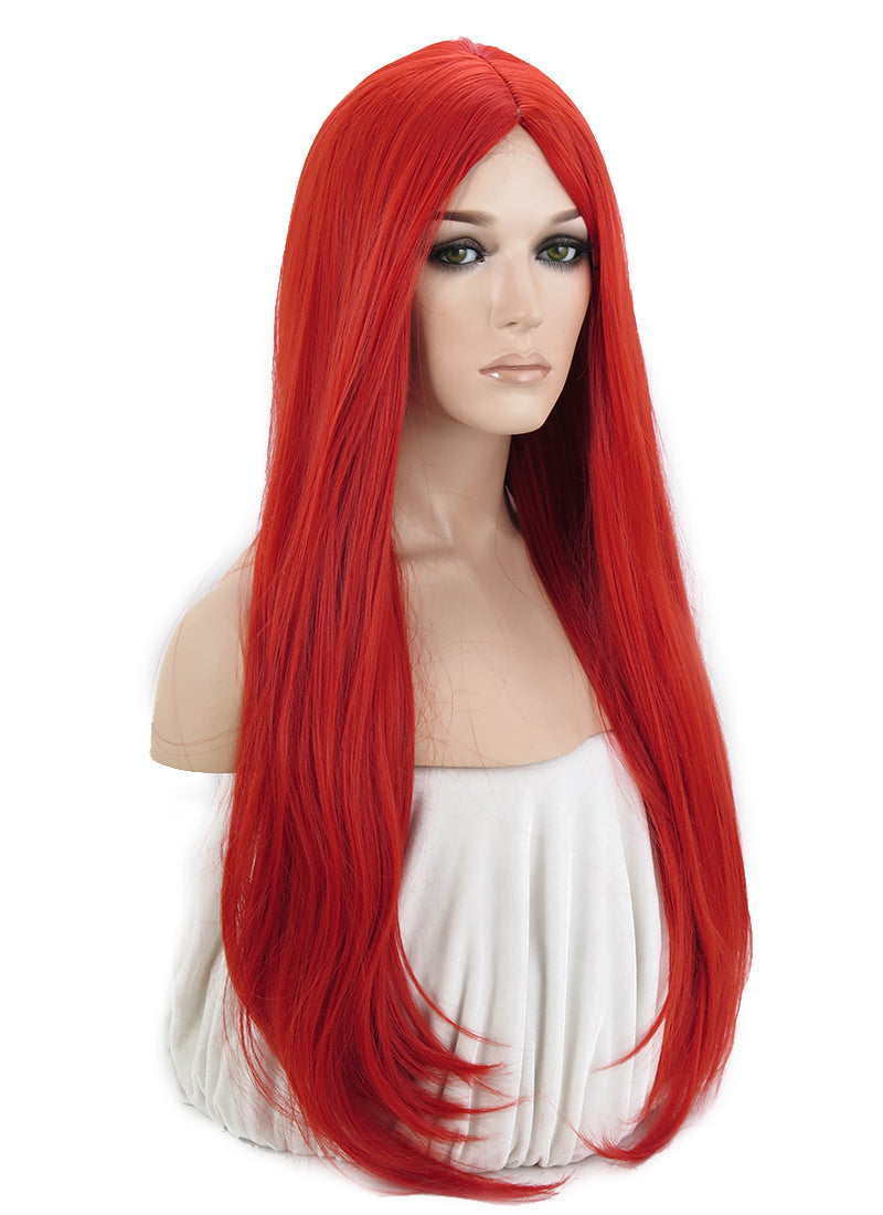 Red Straight Synthetic Hair Wig WIG096