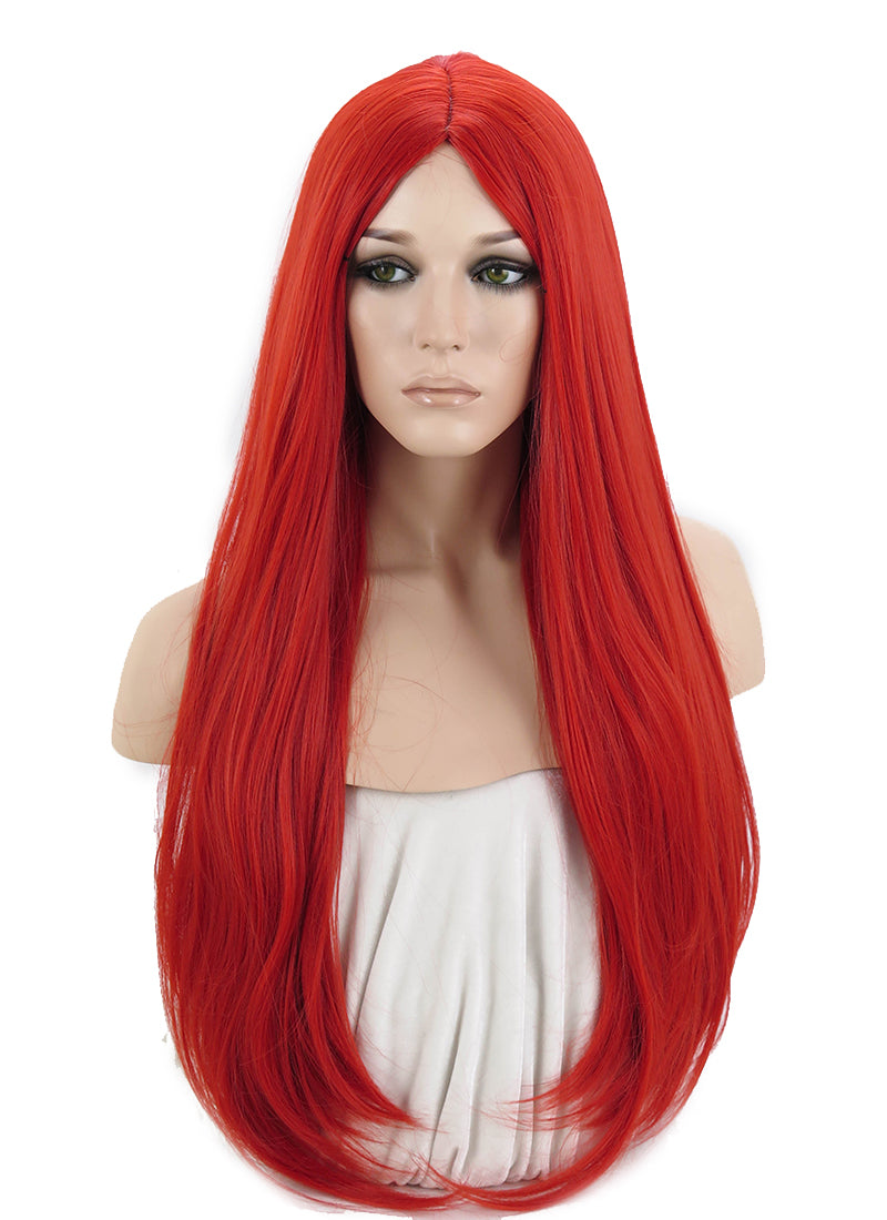 Red Straight Synthetic Hair Wig WIG096