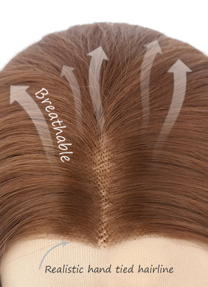Dark Flaxen Wavy Lace Front Synthetic Wig LF1532